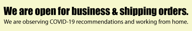 Covid-19 - We are home answering calls and orders ares shipping out. Call today for deals and with your questions.